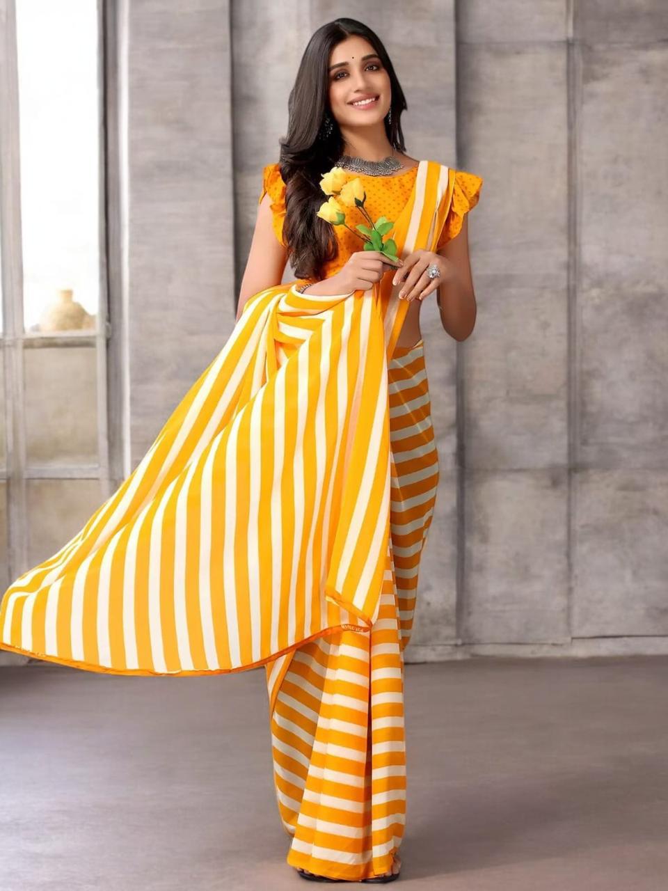 print saree & pallu with printed blouse.